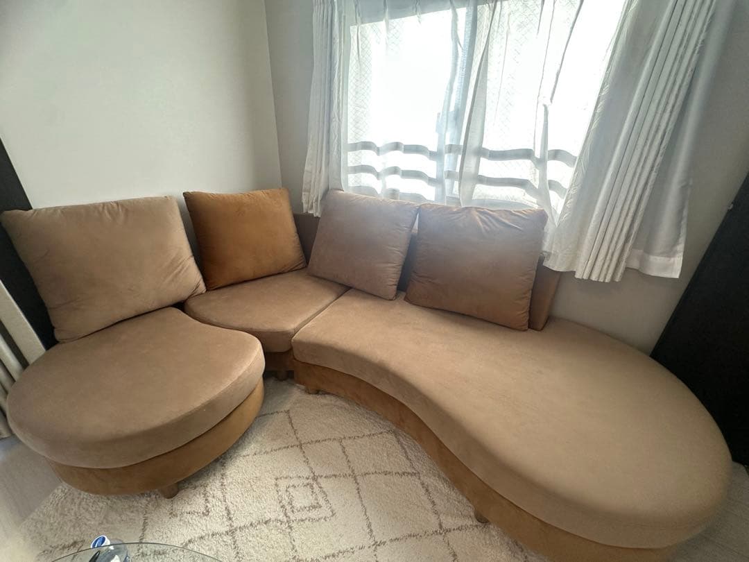 NOCE カウチソファ　ライトブラウン