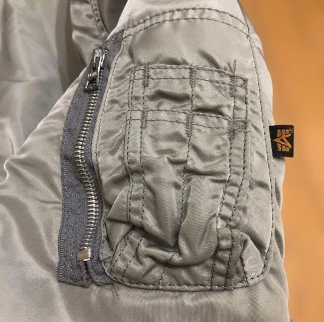 希少カラー 90s USA製 ALPHA INDUSTRIES MA-1グレーL