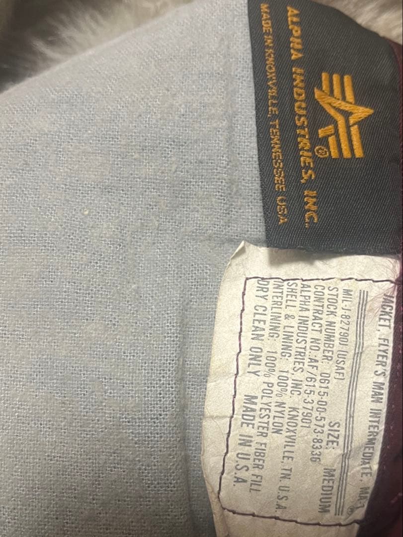 Alpha 90sバーガンディ MA-1ジャケット