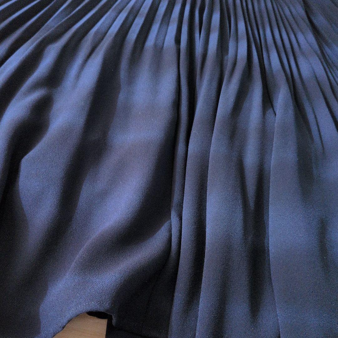 セルフォード ボウタイプリーツ ワンピース リボン 2WAY 襟 マキシ丈 36