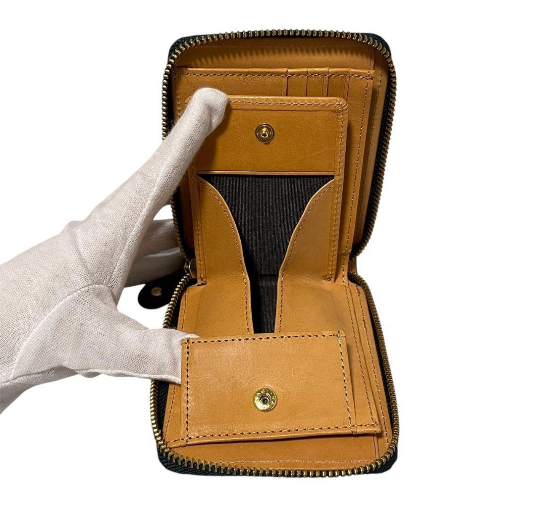 新品 ROCADO ロカド シェルコードバン 二つ折り財布 馬革 ダークグリーン