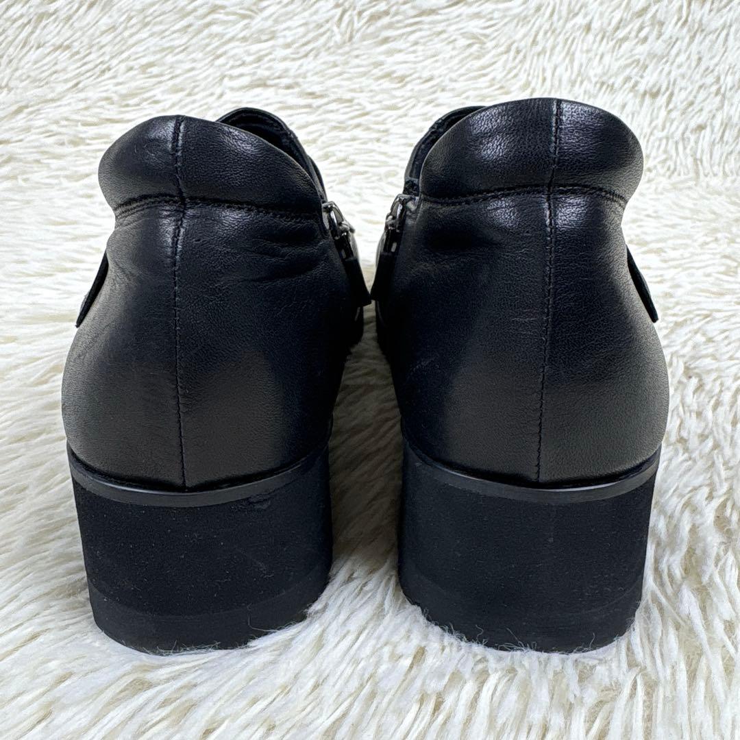 美品、慈雨、ジウ、センソユニコ、サイドジップ、レザーシューズ、靴