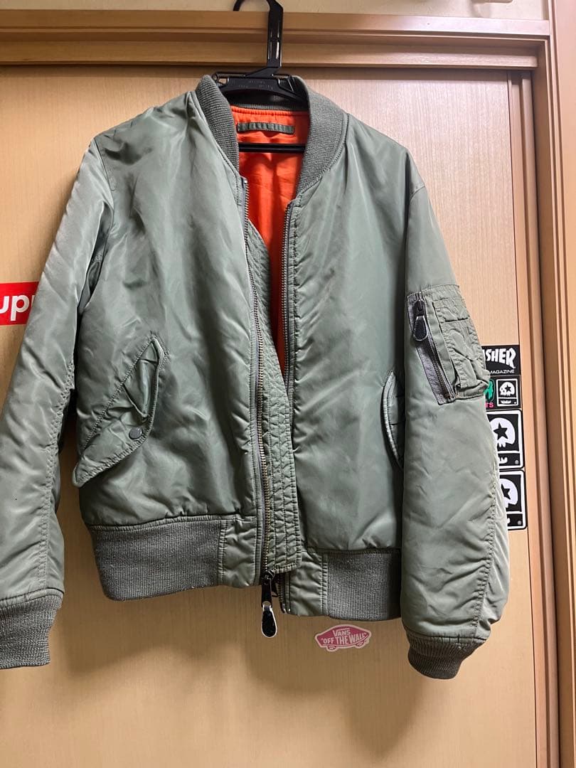 AVIREX MA-1 フライトジャケット　カーキ　Lサイズ　リバーシブル