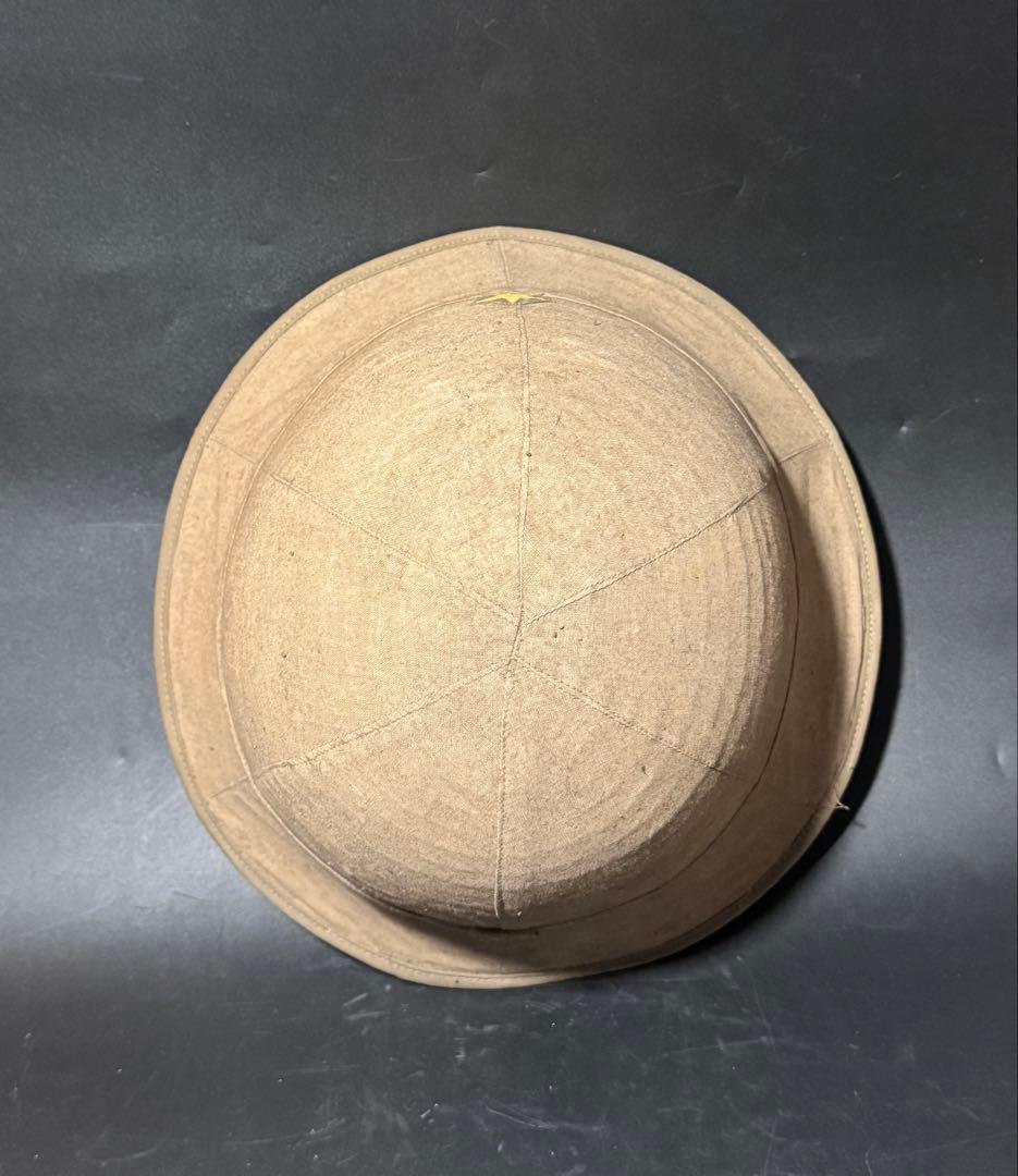 珍品 麦藁 日本軍 南方用布被麦藁帽子　日華納 昭和19年 廣支 星 美品