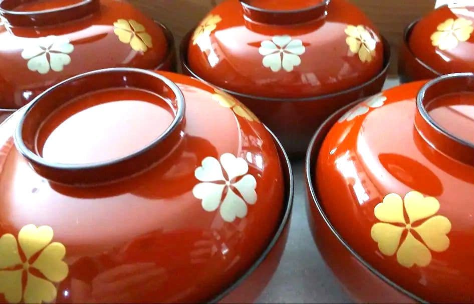 【値下げ】輪島塗 煮物椀 5客 漆器-未使用品　12/12迄