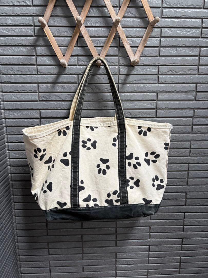 90s llbean トートバッグ　Lサイズ　足跡