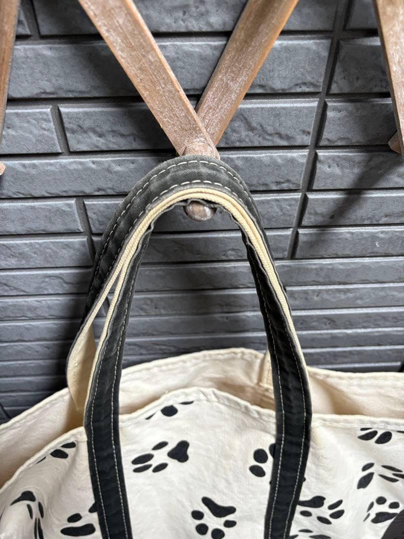 90s llbean トートバッグ　Lサイズ　足跡