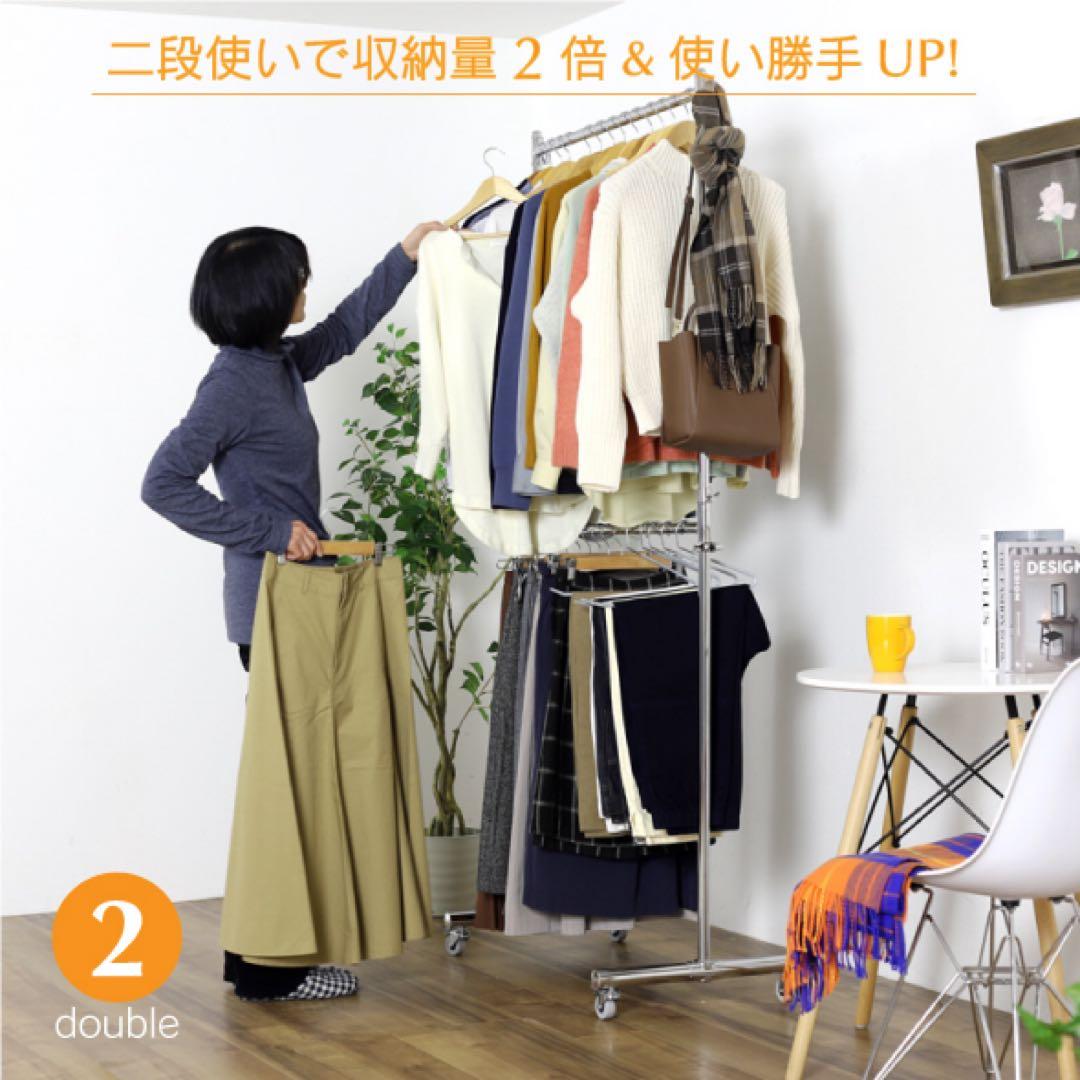 ［定価16500円］川口工器　幅116cm シルバー 頑丈ハンガーラック ポール