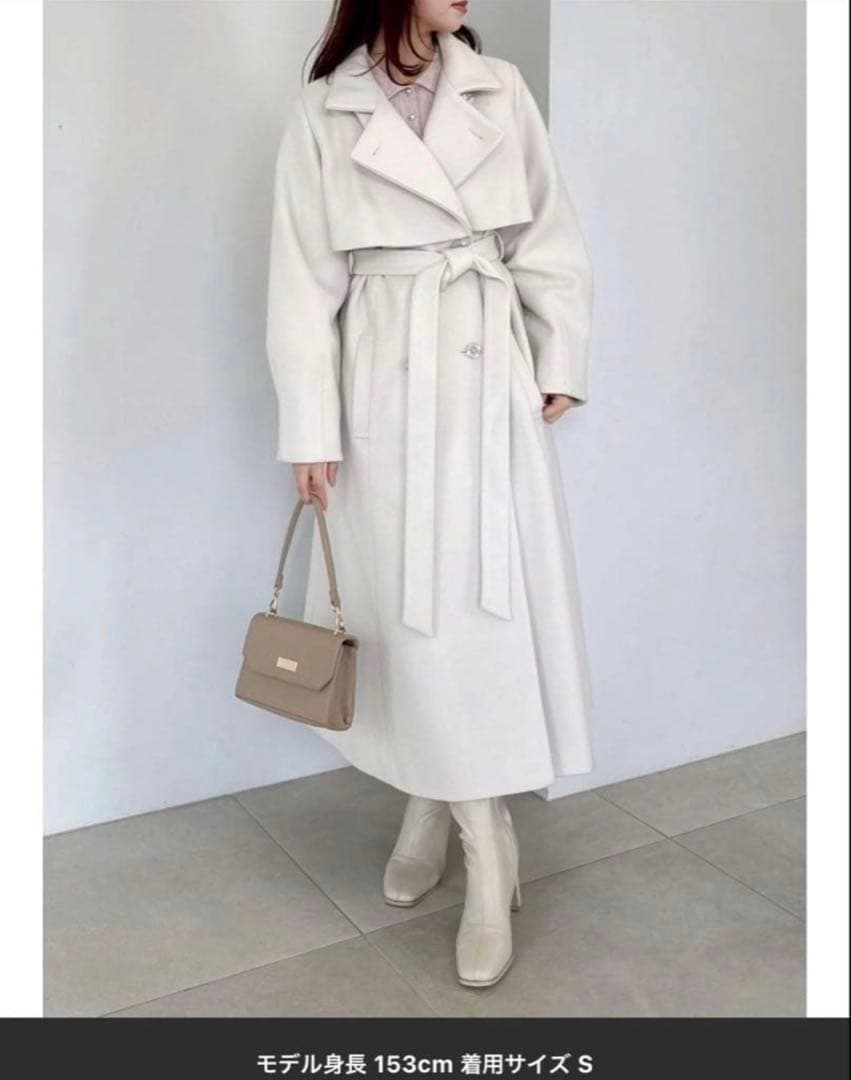 【美品】dazzlin 2WAYカラーレディコートアイボリーSサイズ 人気商品♪