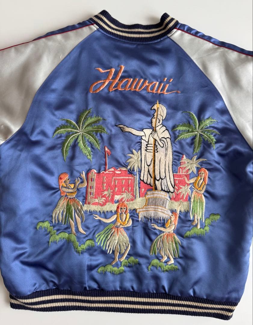 ビンテージ・ヴィンテージ品★テーラー東洋ハワイHawaii刺繍スカジャンM