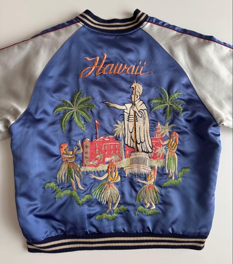 ビンテージ・ヴィンテージ品★テーラー東洋ハワイHawaii刺繍スカジャンM