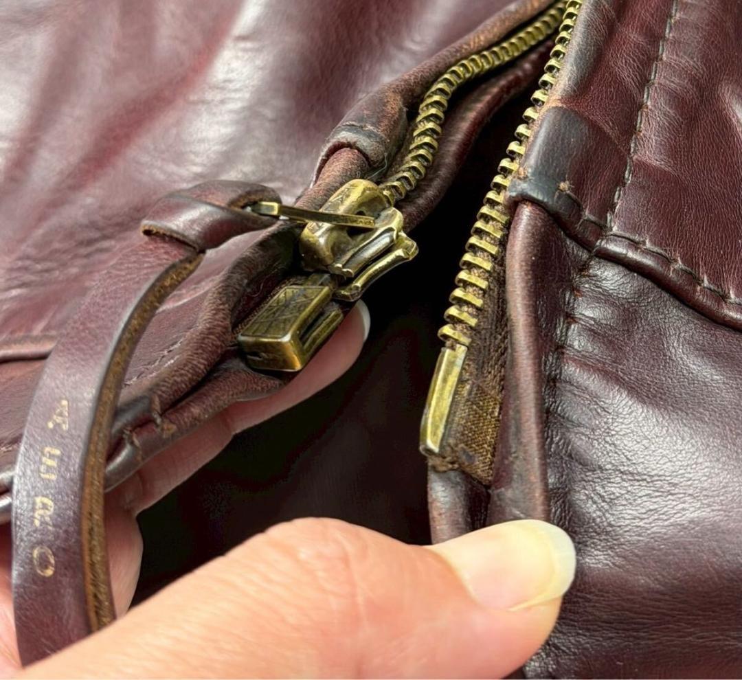 ビッグサイズ エアロレザー 馬革 ホースハイド ハイウェイマン チェリー 44