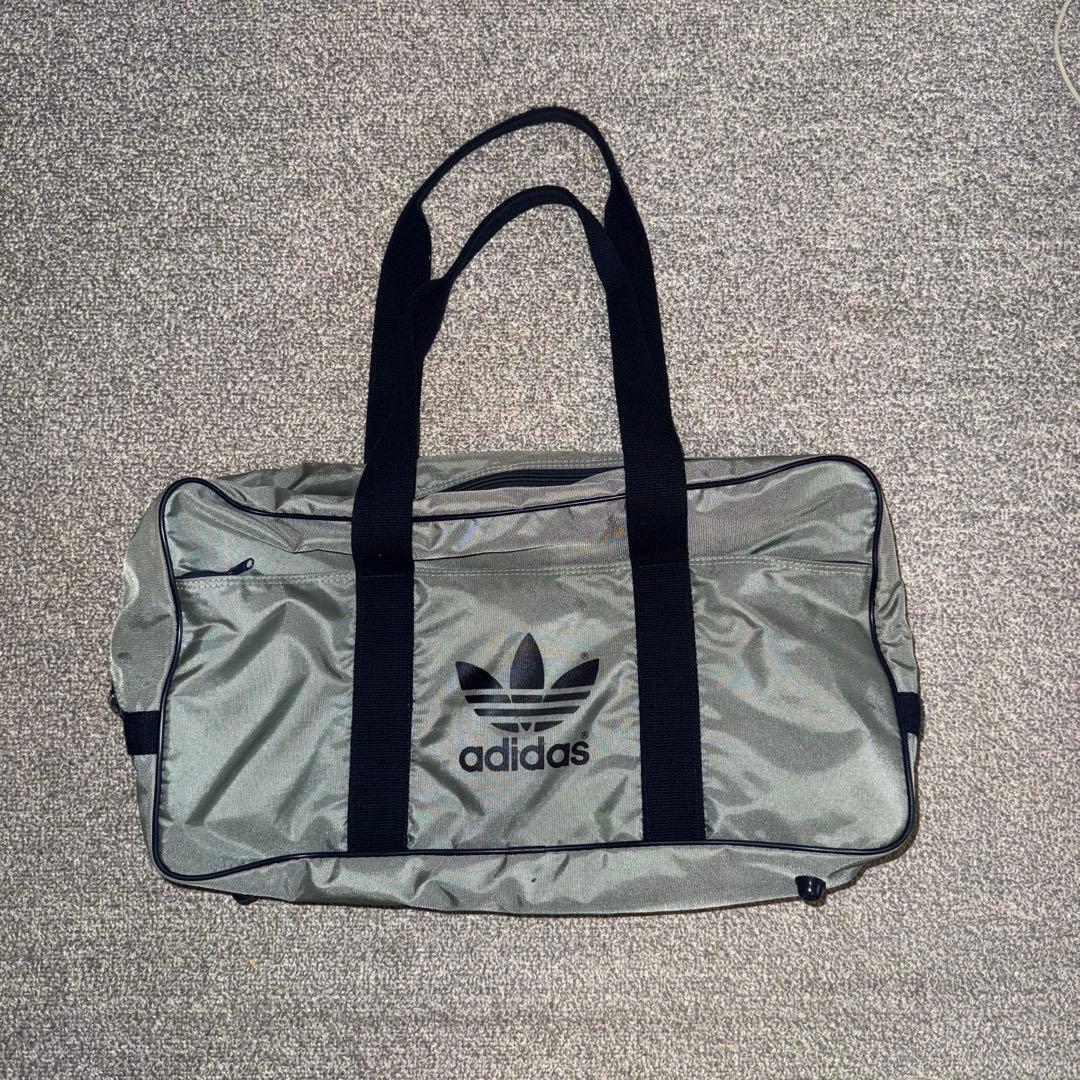 old adidas スクールバッグ スクバ グレー ワッぺ 兼松