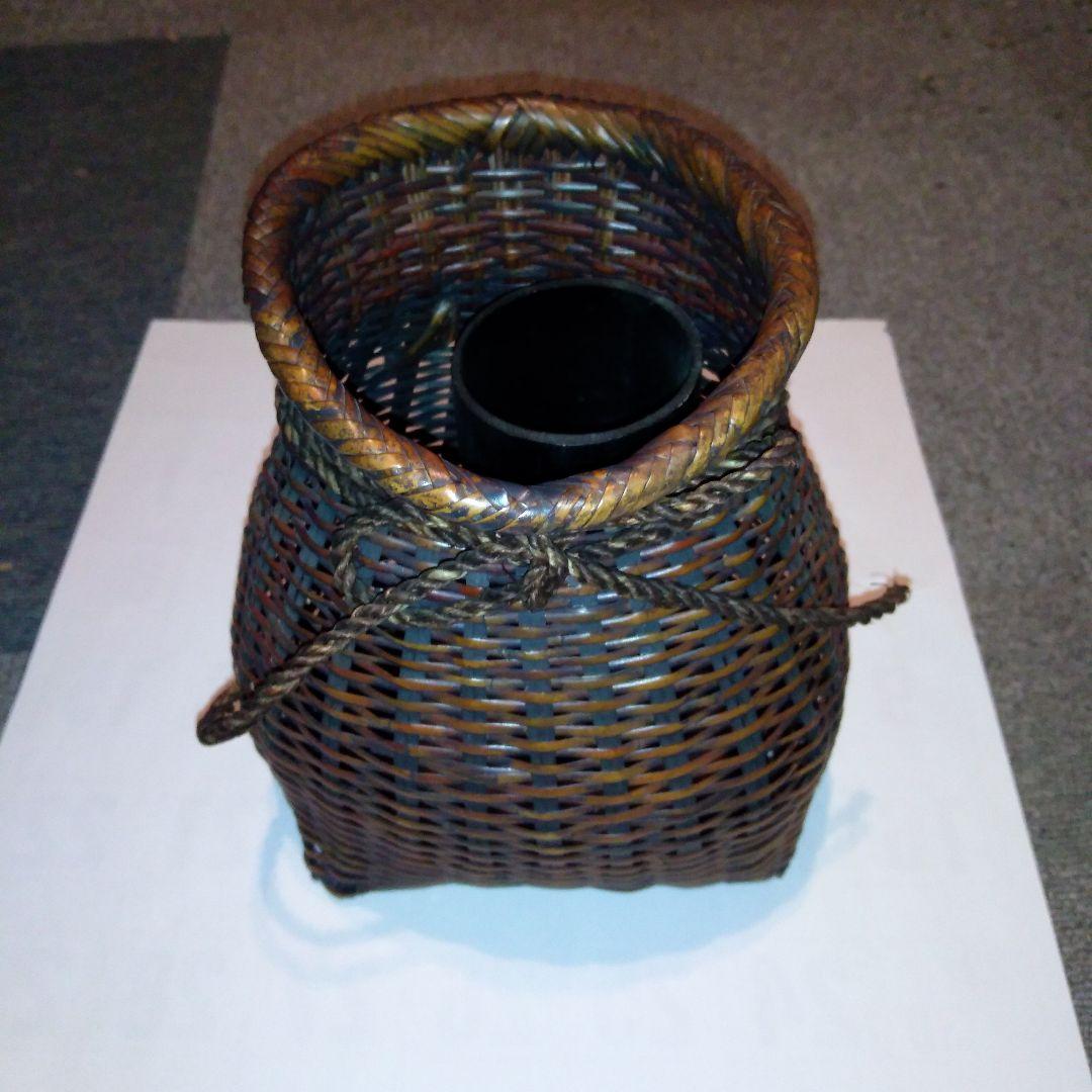 竹かご　花器　美品　アンティーク　昭和レトロ