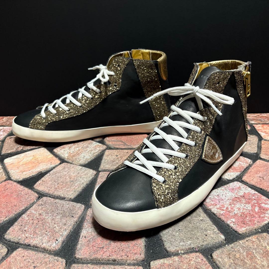 【美品】フィリップモデル　スニーカー　26.5cm グリッター　サイドジップ