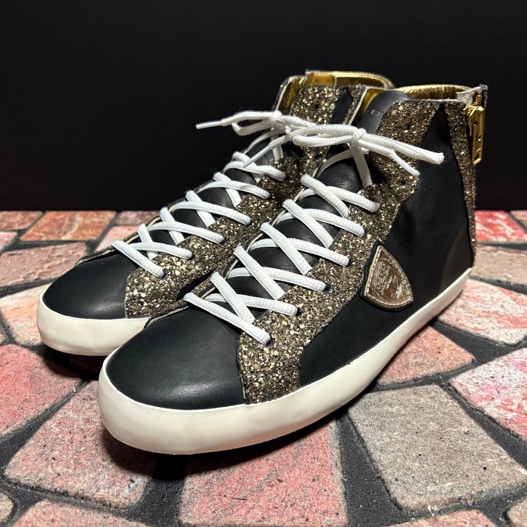 【美品】フィリップモデル　スニーカー　26.5cm グリッター　サイドジップ