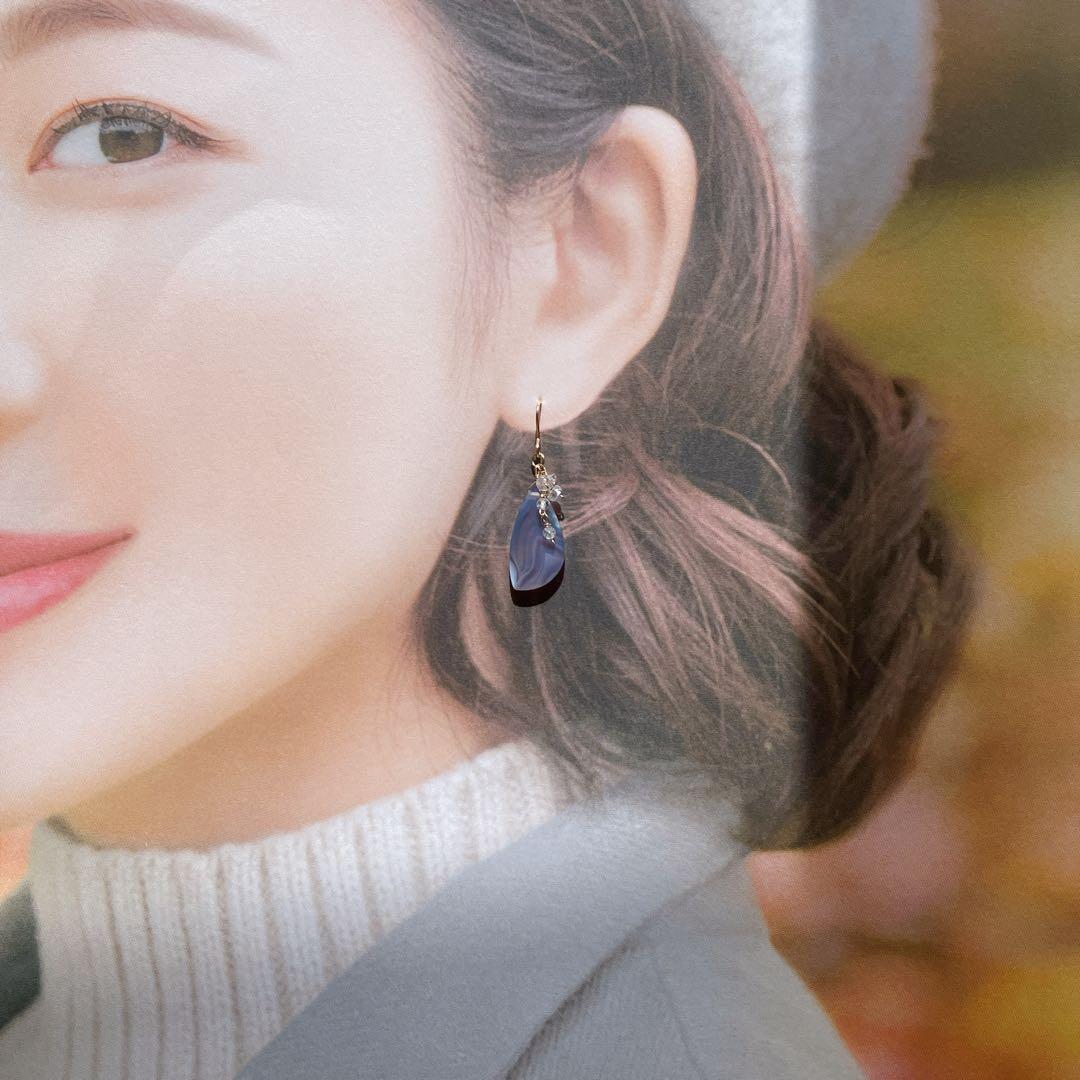 Kaya◆パープルアゲート×シルキーピンクサファイアピアス✧14kgf