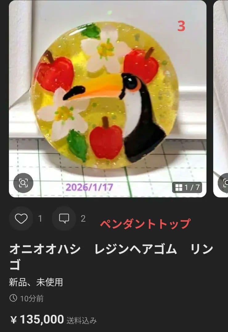 ゆきめい様　2.11 オニオオハシ　レジンヘアゴム　青い花