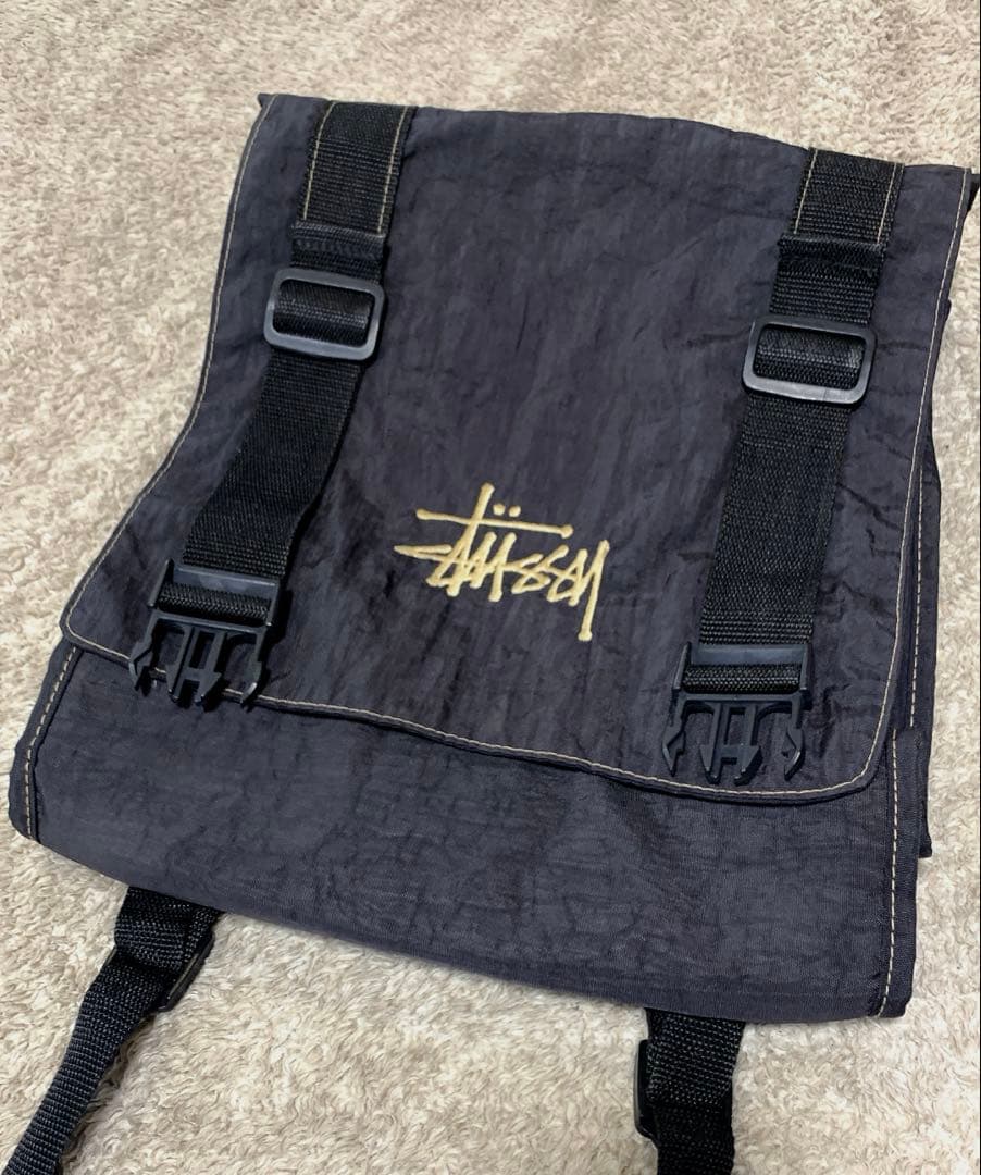 オールドステューシー　ナイロンリュック　黒　　90年代　レア