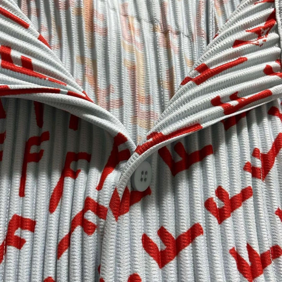 オムプリッセ イッセイミヤケ オープンカラーシャツ 開襟 プリーツ 総柄 2