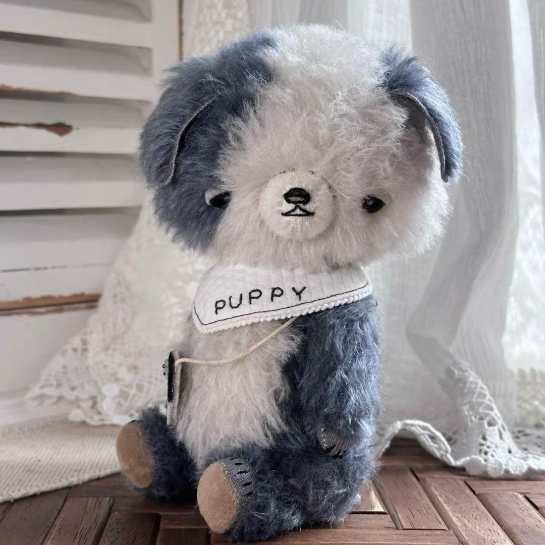 眠たそうなワンワン アーティストベア ぬいぐるみ 海外作家様 ハンドメイド 犬