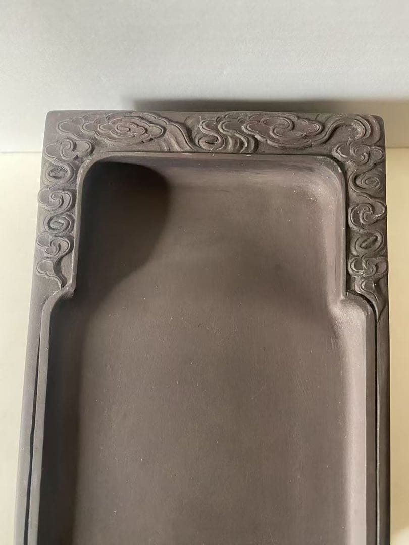 中国 端渓硯 古玩溪硯 旧上麻子坑 長方型特厚高級品硯端溪硯 麻子坑書書道