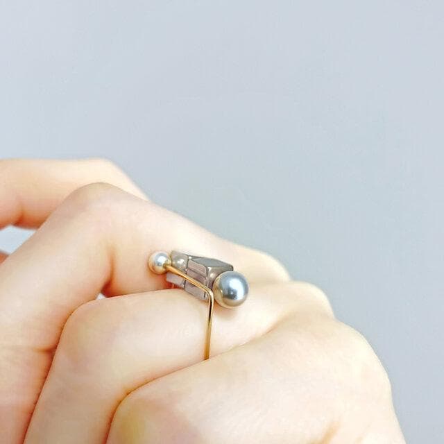 スクエアフォルムリングパール