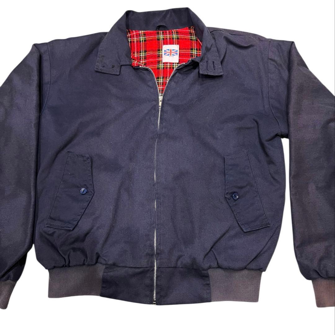 EURO VINTAGE UK製ハリントンジャケット NAVY/タータンチェック