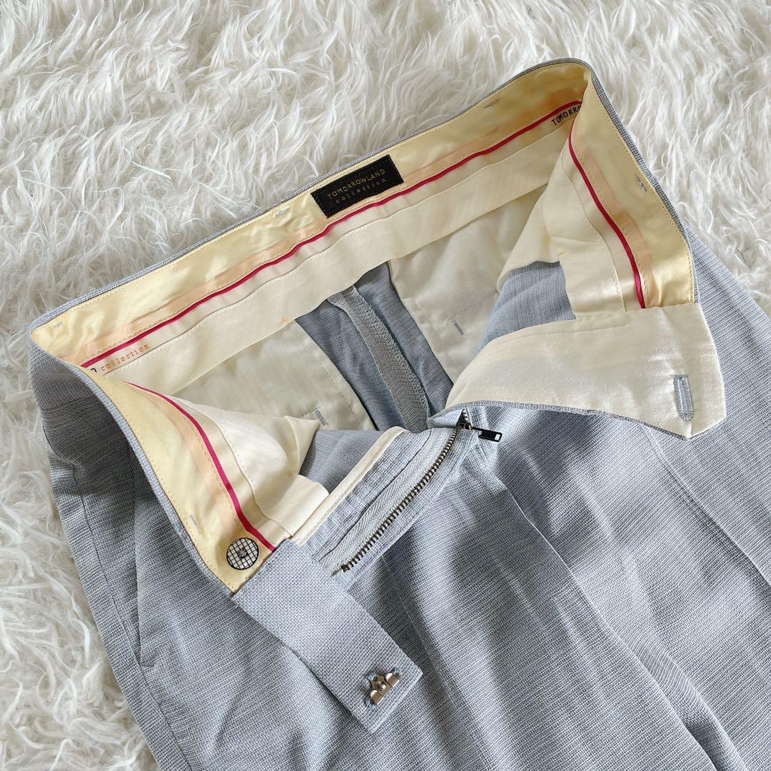 【トゥモローランド】ノーカラージャケット パンツ セットアップ イタリア生地36