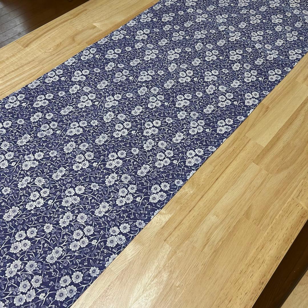 【英国限定】バーレイ×Bedeck テーブルランナー　ブルーキャリコ
