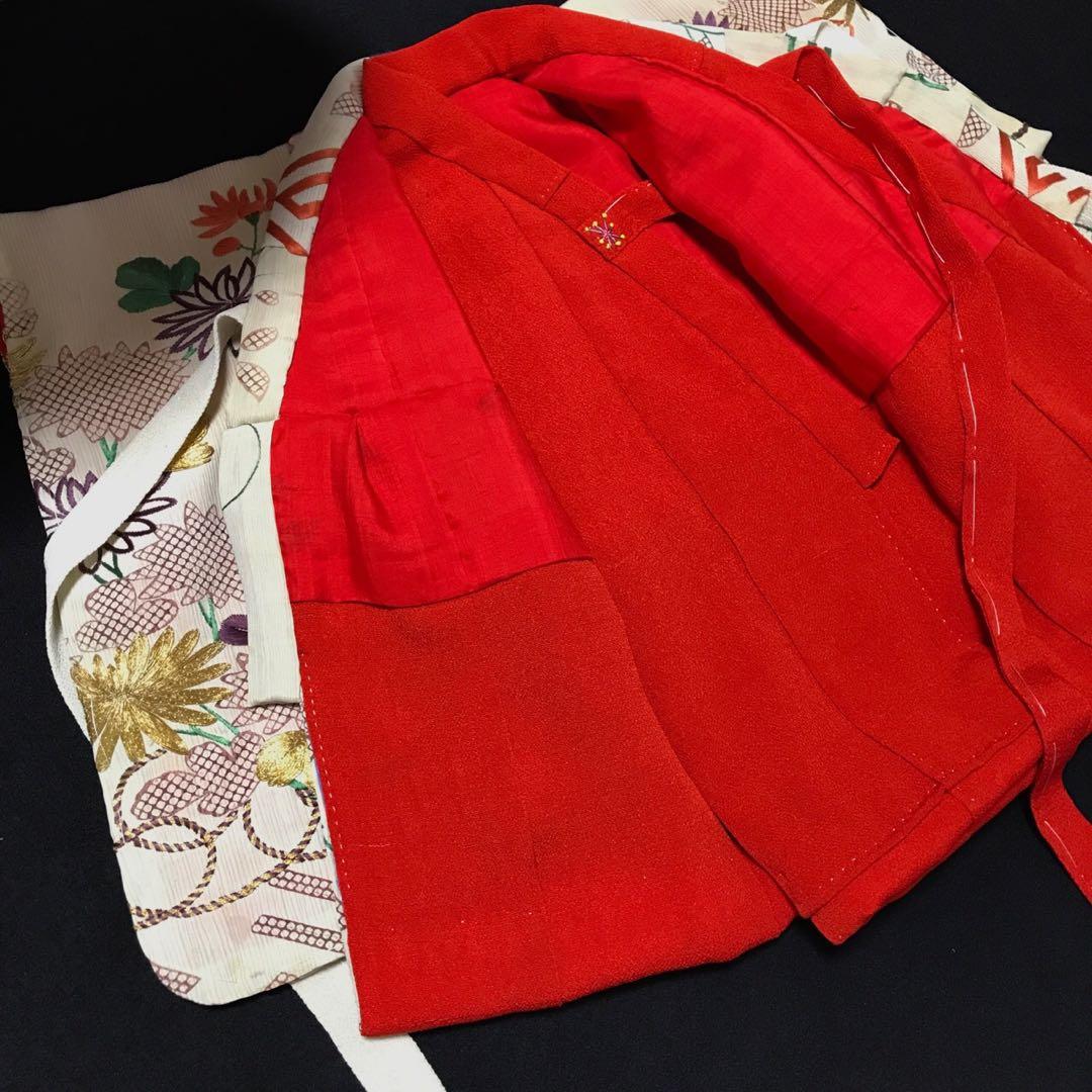 ＊ 市松人形 12号 刺繍裂 着物 下着 帯 セット ＊ アンティーク 古裂