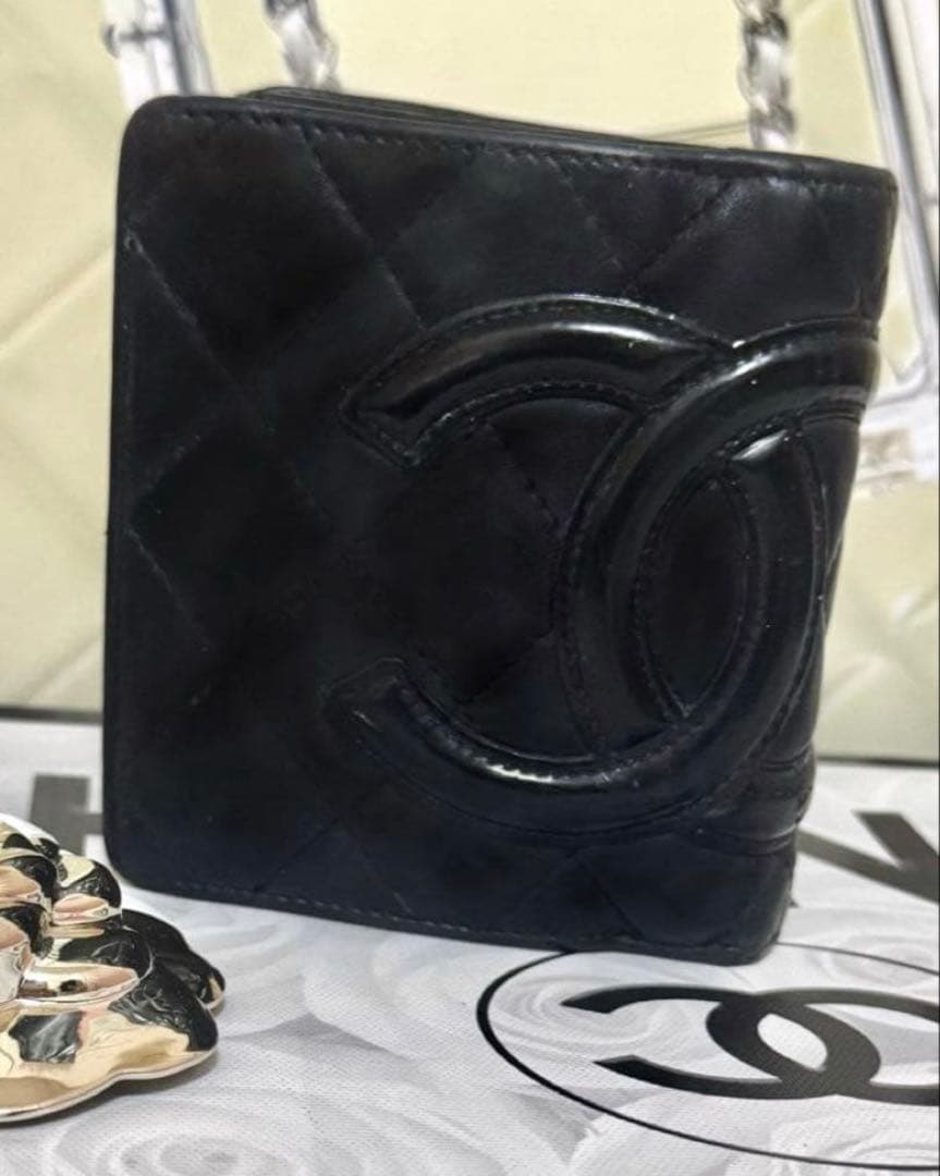 【美品】✨️CHANELシャネル二つ折り財布カンボンライン　マトラッセ①✨️