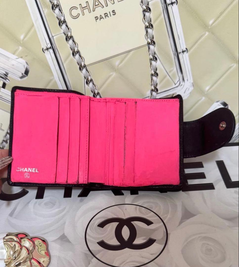 【美品】✨️CHANELシャネル二つ折り財布カンボンライン　マトラッセ①✨️