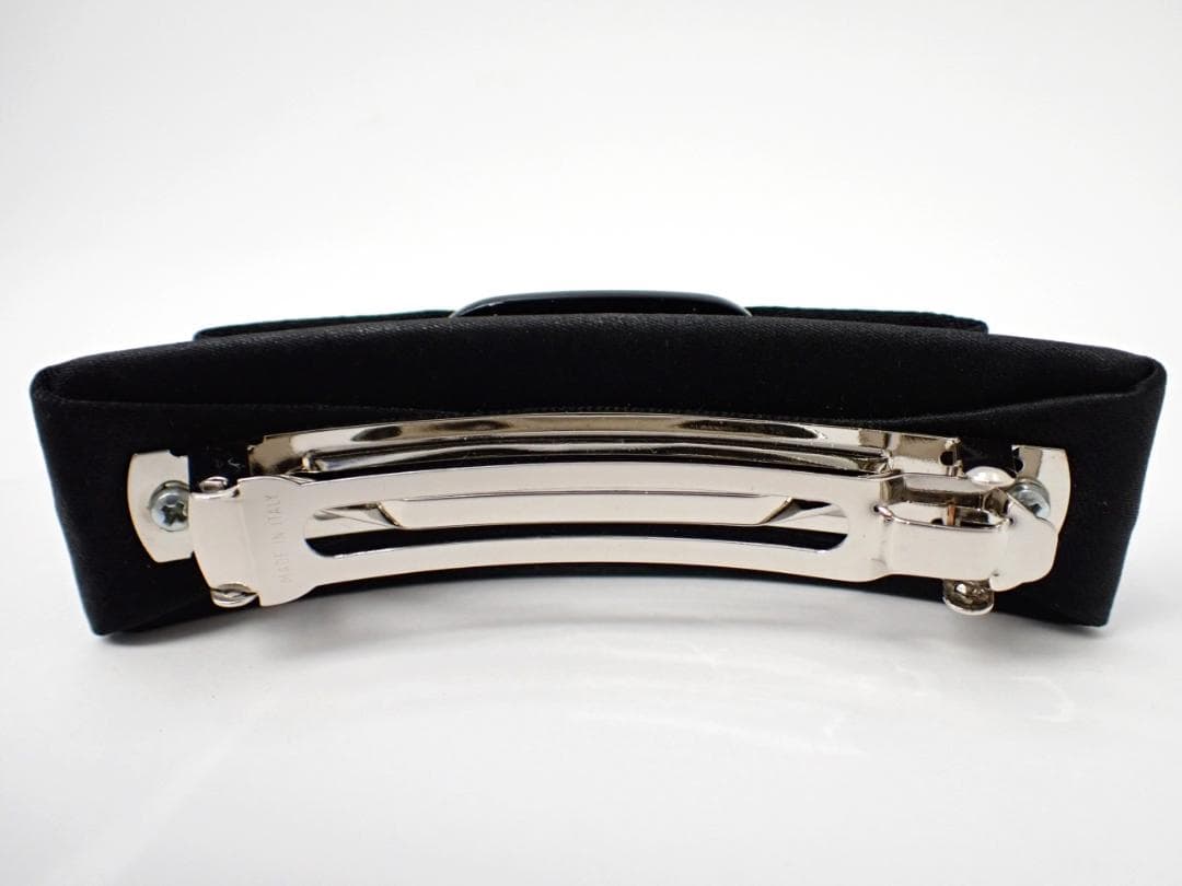 SalvatoreFerragamo フェラガモ ビーズ付き バレッタ ブラック