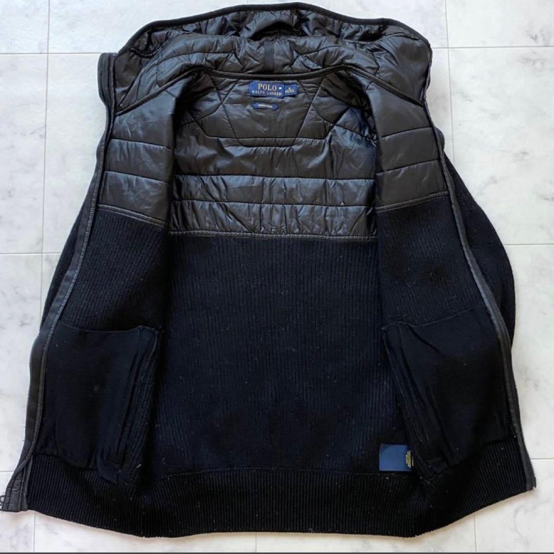 ポロラルフローレン 中綿 ニット切替 ジャケットMサイズ ブラック 黒 メンズ