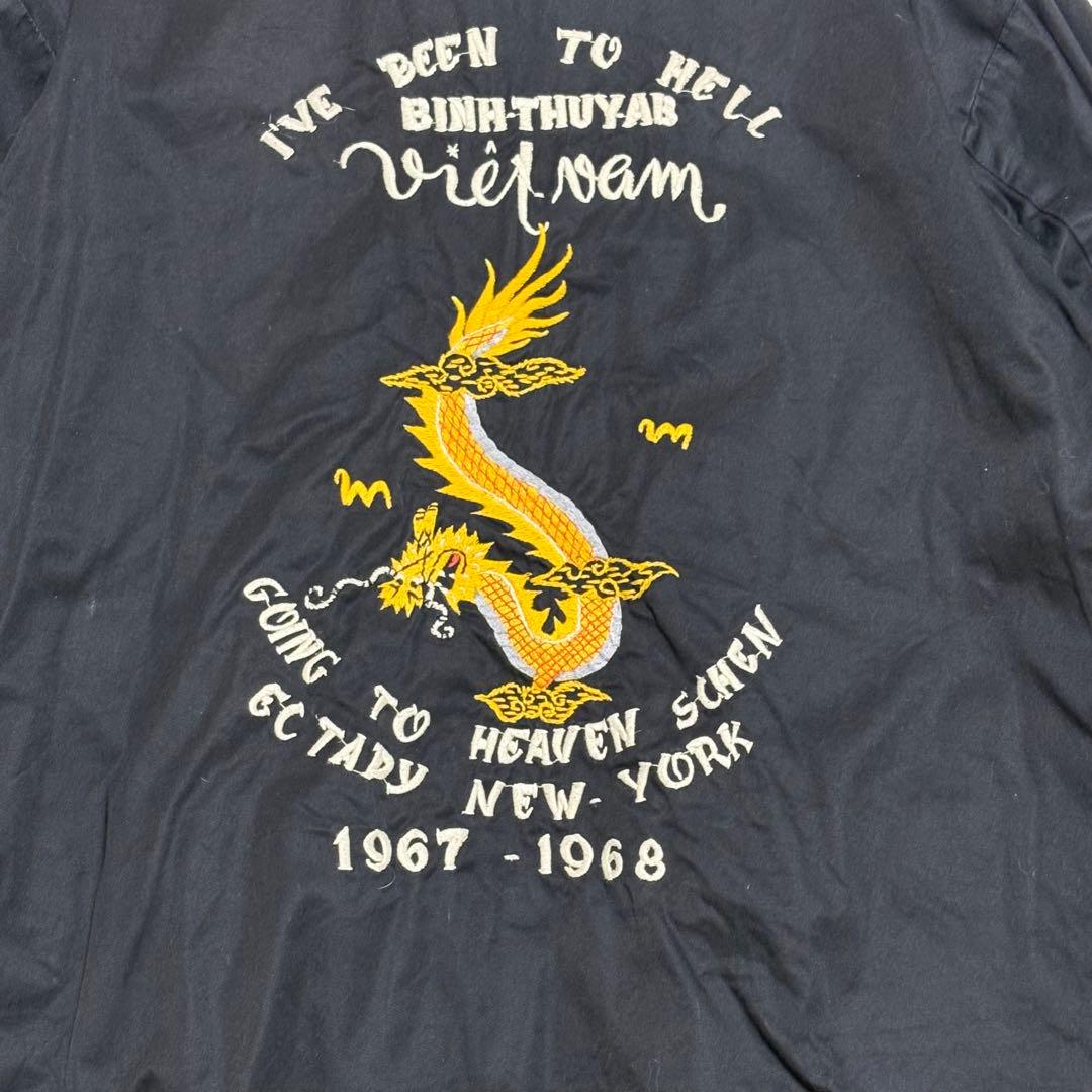 テーラー東洋 ベトジャン ブラック サイズ L 虎 龍 福 刺繍 スーベニア