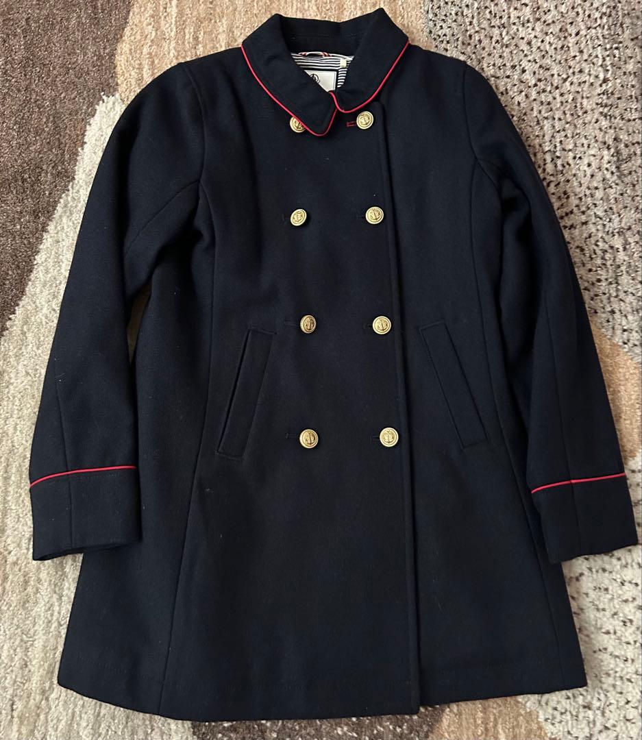 【新品タグ付き】プチバトー ウールコート 12ans 150 ネイビー 中綿入り