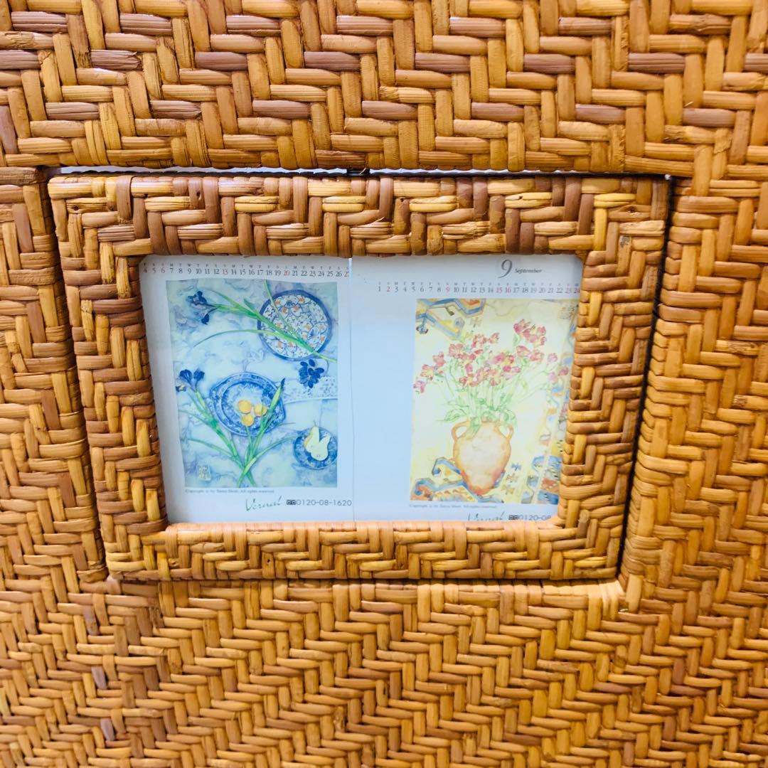 【超希少】ラタン 籐家具 パーテーション 3連 アーチ型 網代編み