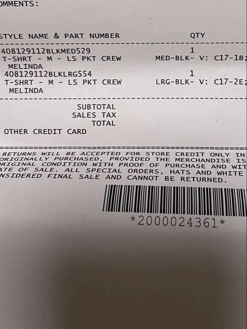 インボイス付き正規品　クロムハーツ　長袖Tシャツ