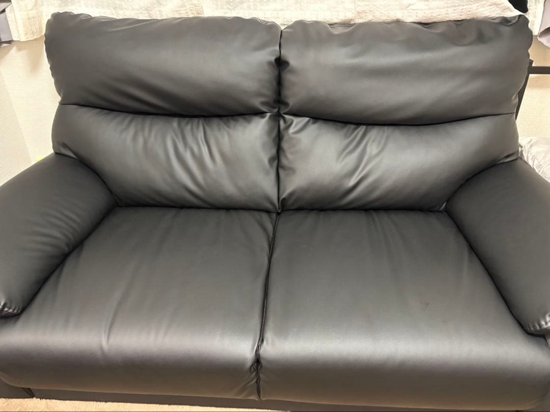 ニトリ合成皮革 2人掛けソファー