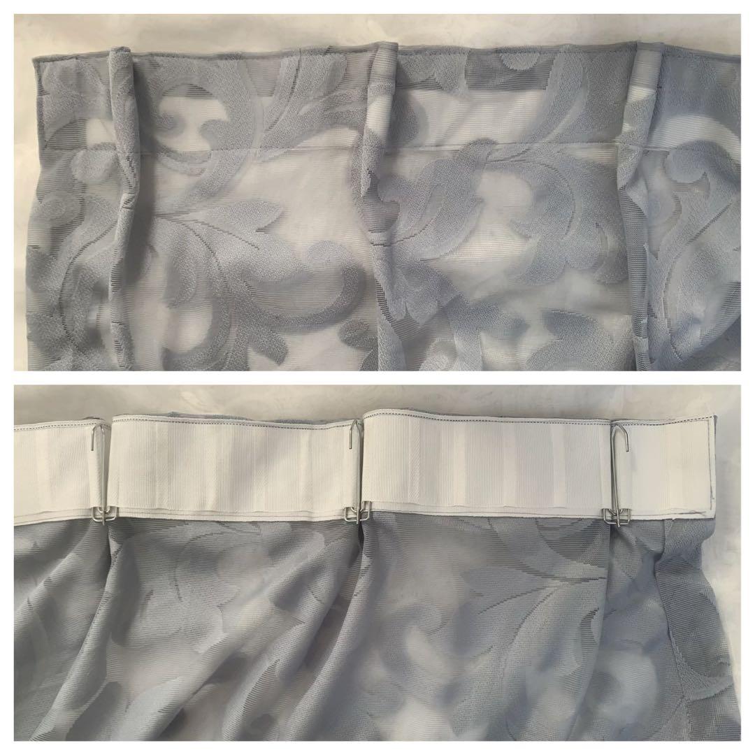 12番　グレー系目隠しレースカーテン