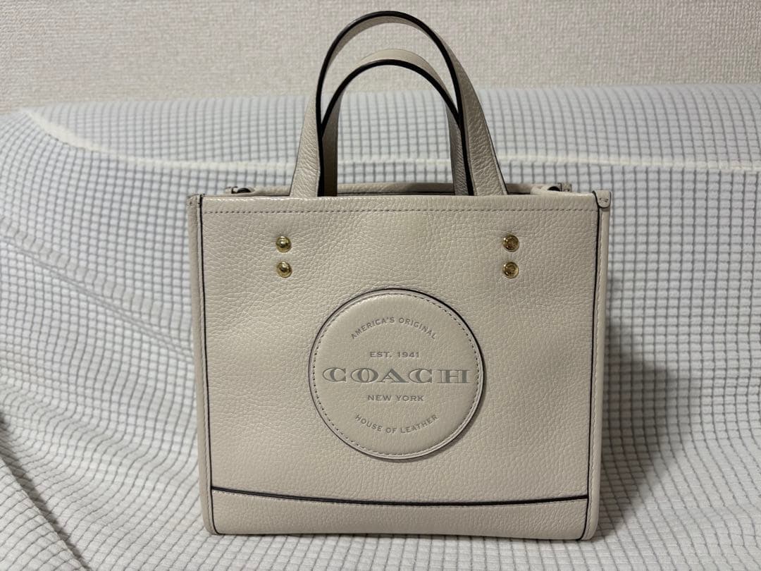 COACH ホワイトレザー 2wayトートバッグ