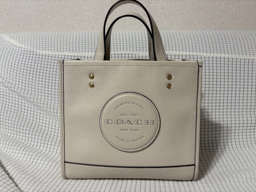 COACH ホワイトレザー 2wayトートバッグ