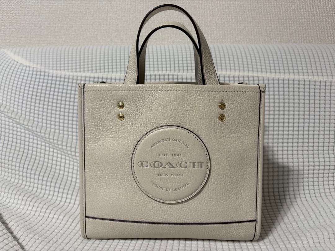 COACH ホワイトレザー 2wayトートバッグ