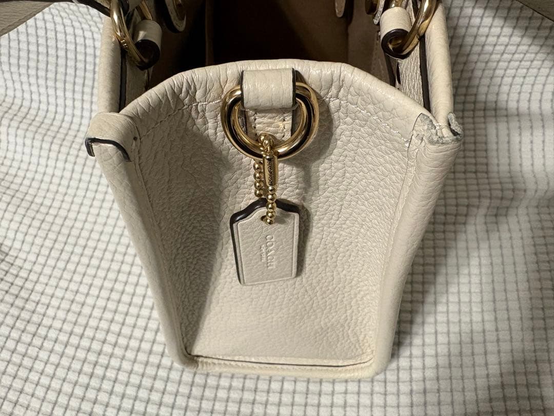 COACH ホワイトレザー 2wayトートバッグ