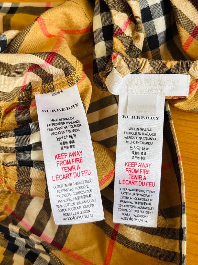 BURBERRY ベビー ワンピース　74cm 9M