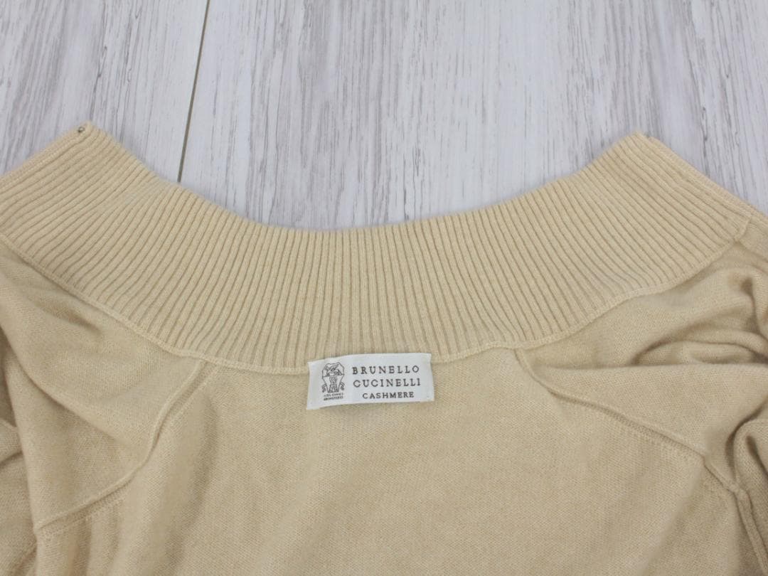 ▲ブルネロ クチネリ カシミア100%ジップアップカーディガン ベージュ