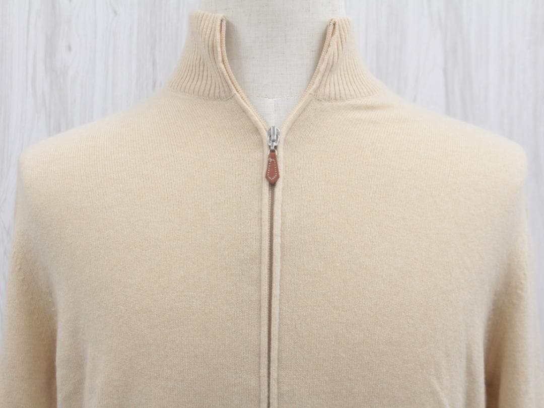 ▲ブルネロ クチネリ カシミア100%ジップアップカーディガン ベージュ