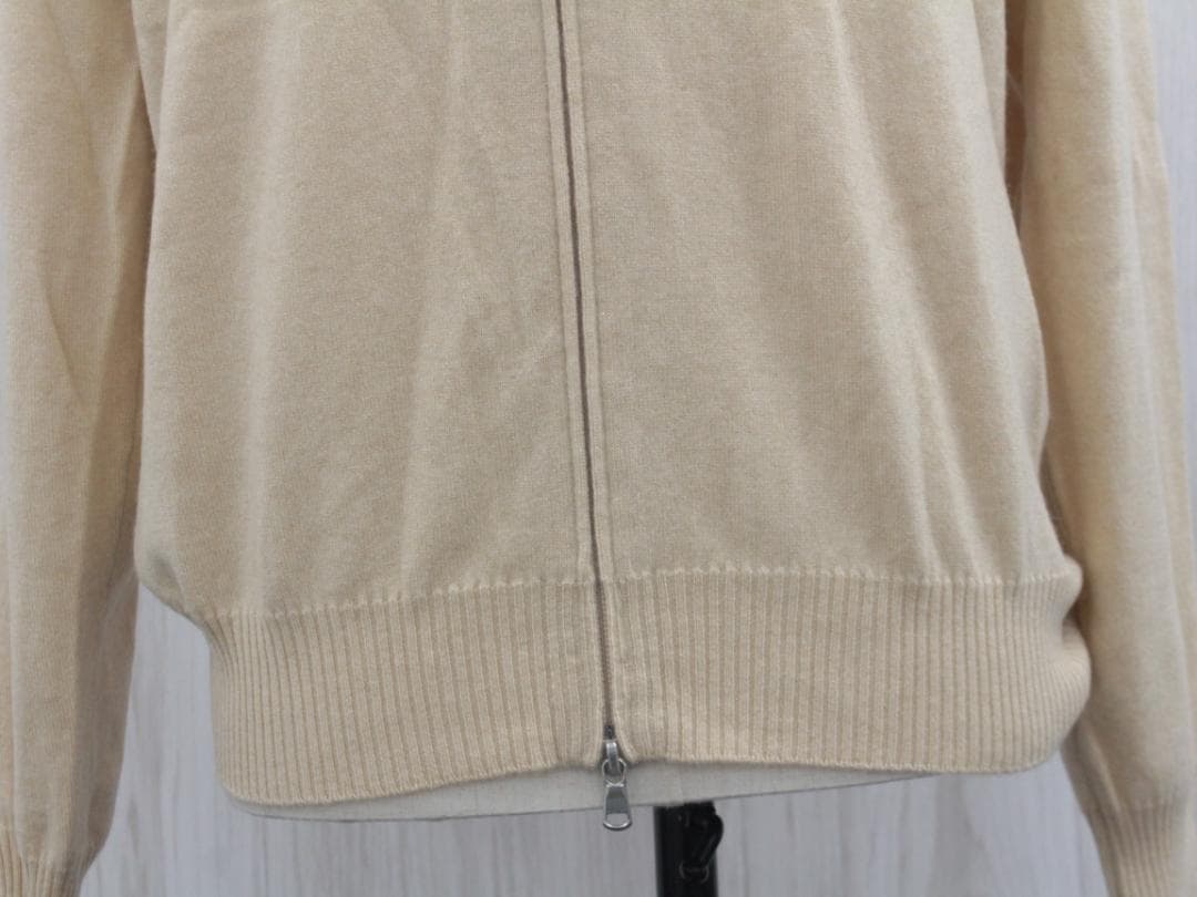▲ブルネロ クチネリ カシミア100%ジップアップカーディガン ベージュ