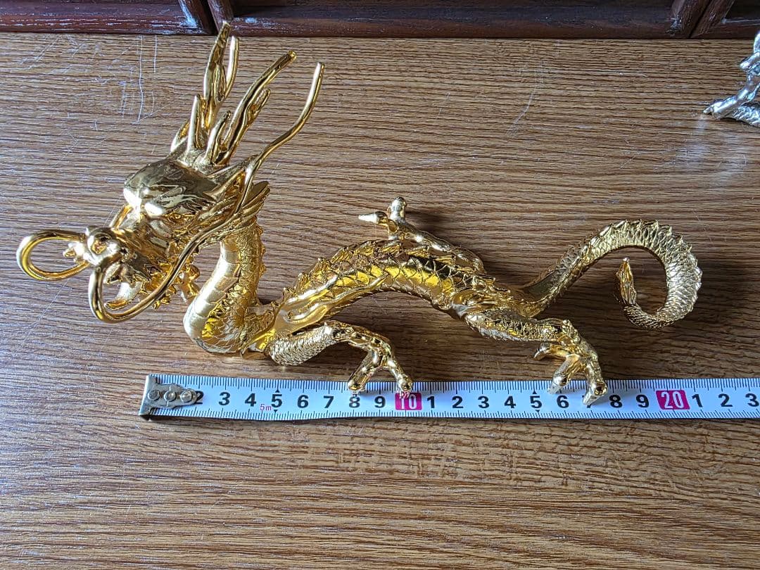 ルチル&金龍　置物　開運　金運　風水　龍神様 　ルチルクォーツ　縁起物